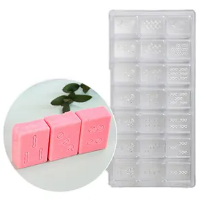 Professional mahjong-themed transparent plastic chocolate mold for DIY baking and candy making