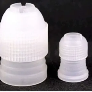 Professional plastic piping bag coupler set with large and small sizes for baking