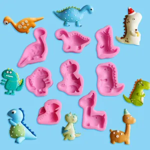 Stampo in Silicone per Dinosauri Tyrannosaurus T-Rex Decorazione Torte Fondente Strumento da Forno DIY Argilla Fatta a Mano Stampo per Cioccolato per Bambini