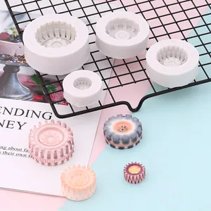 Molde de Silicona con Forma de Neumático Para Pasteles de Fondant Chocolate Patrón de Rueda de Coche Herramientas de Panadería DIY