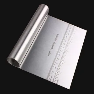 Stainless Steel Dough Scraper Crinkle Cutter Vegetable Slicer Bench Scraper With Measurement Scale Professional Kitchen Baking Tool Manual Potato Soap Cutter