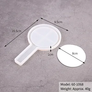 Dimensions détaillées du moule en silicone pour miroir rond DIY avec miroir de 8cm