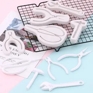 Moules en Silicone pour Fondant DIY Outils Quincaillerie Clé Marteau Ciseaux Pinces Décoration Gâteaux Cuisson Chocolat Argile Artisanat