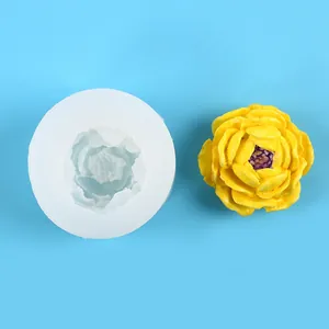 Molde de silicona 3D suculenta para velas DIY y resina con molde y flor terminada