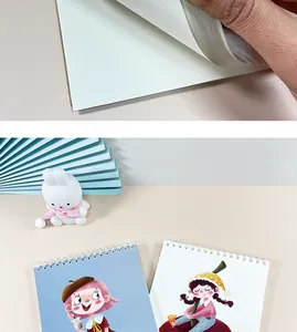 Detailed macro view of high-quality textured white paper inside a cute cartoon sketchbook