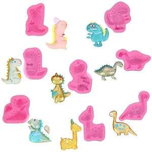 Stampi in silicone a forma di dinosauro per decorazione torte e cioccolato fai da te