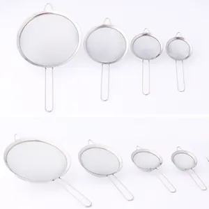 Stainless Steel Flour Sifter Mesh Strainer Set Spoon Type Oil Filter Sieve Baking Tool Kitchen Gadgets For Flour And Oil