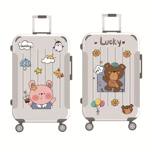 Set of cute cartoon animal stickers for luggage and laptop waterproof PVC decorative decals.