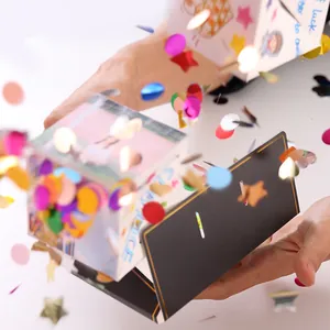 Creative DIY exploding jumping gift box with confetti surprise for Valentines Day gift
