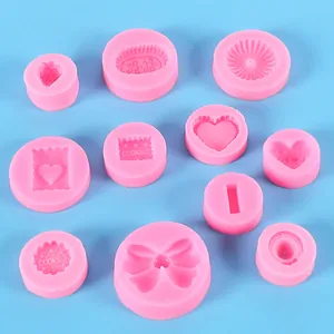 Stampo in Silicone Liquido Rosa a Forma di Cuore e Fiocco per Torta Fondente Cioccolato Gesso Resina Epossidica Fai da Te Cottura