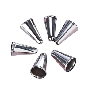 Professional set of 6 stainless steel piping tips for cake decorating and DIY baking