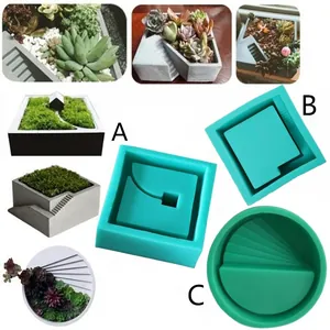 Geometric Step Succulent Pot Silicone Mold Concrete Flower Pot Mold Aromatherapy Gypsum Candlestick DIY Craft Mold For Home Decoration