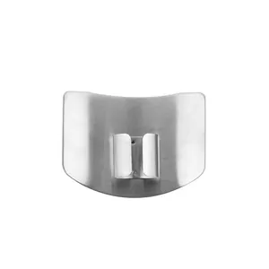 Durable stainless steel finger guard for safe slicing and cutting in the kitchen