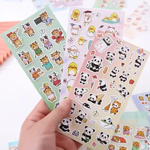 Lindos Pegatinas Washi de Animales de Dibujos Animados Impermeables Diario Scrapbooking Pegatinas Conjunto DIY Calcomanías de Papelería Para Niños Estudiantes