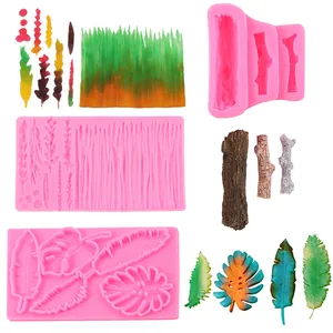 Pflanze Blatt Zweig Schilf Silikon Kuchenform Für DIY Schokolade Süßigkeiten Fondant Kuchendekoration Backwerkzeug Silikon Fondantform Für Küche Bäckerei