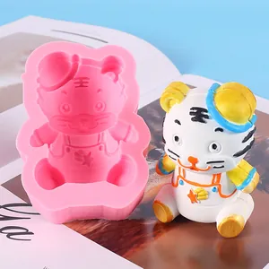 Cartoon-Tiger-Silikonform für Aromatherapie-Kerzen und Gips-Ornamente