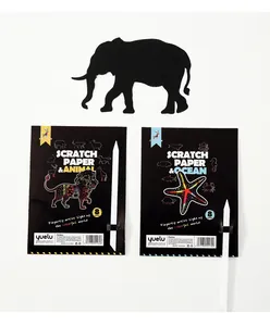 Creative animal shaped DIY scratch paper art kit for children featuring 8 cards set
