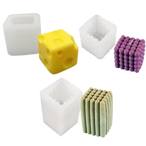 DIY Zauberwürfel Aromatherapie Kerze Silikonform Käse Mousse Kuchen Werkzeug Desktop Ornament Geometrische Bastelform