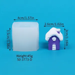 Stampo in silicone casetta di neve con dimensioni per candele e cioccolato fai-da-te.