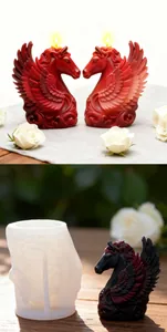 Moule en silicone pour bougies d'aromathérapie Pégase DIY aux détails soignés