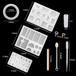 Set de moldes de resina de silicona con herramientas para crear joyas DIY