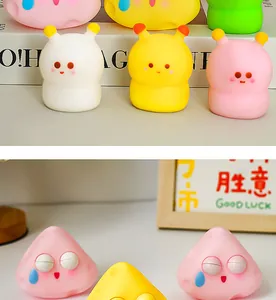 Detailed view of colorful cartoon slow-rebound squishy toys for stress relief and fun