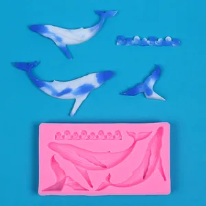 Moule en silicone professionnel baleine et vagues pour savon et bougies artisanales DIY