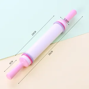 Dimensions détaillées du rouleau à pâtisserie réglable et antiadhésif en fondant