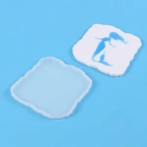 Measurement details of square mermaid silicone mold for DIY resin coaster making
