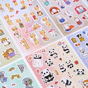 Lindas pegatinas washi de animales de dibujos para álbumes de recortes creativos DIY
