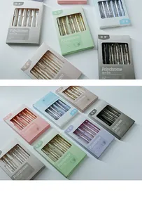 Detailed view of multiple 6-pack gel pen sets in aesthetic pastel colors