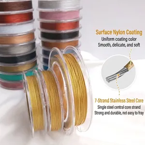 Nylon-coated 7-strand stainless steel beading wire for handmade jewelry DIY projects
