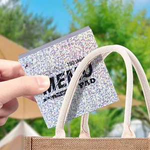 100 Blatt bunte holografische Rubbel-Notizblöcke für kreatives DIY-Malen von Kindern