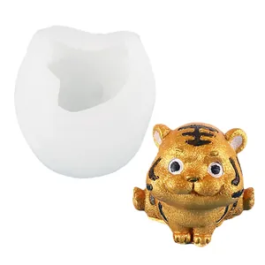 Stampo in silicone a forma di tigre per ornamenti da scrivania in resina o gesso