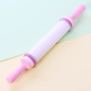 Rouleau à Pâtisserie Fondant Réglable Rouleau à Pâte en Plastique Antiadhésif Avec Anneaux d'Épaisseur pour Gâteaux Biscuits