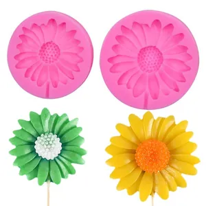 Daisy Sunflower Silicone Fondant Mold DIY Chocolate Baking Tool Flower Shape Lollipop Decoration Accessories Cake Mold
