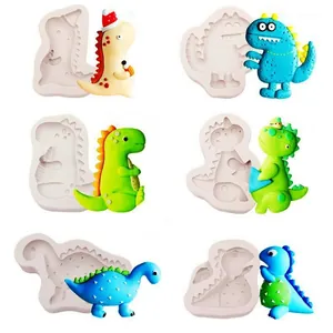 Set di stampi in silicone a forma di dinosauro per decorazione torte e artigianato DIY
