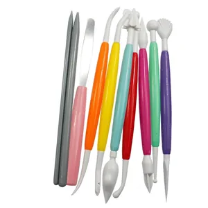 Set professionale di 10 strumenti colorati per modellare e scolpire torte in fondente