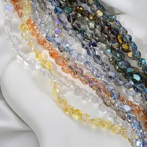 Unregelmäßige Facettierte Irisierende Glasperlen Für DIY Schmuckherstellung Galvanisierte Kristalloptik Buntes Glas Lose Perlen Für Armbänder