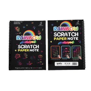 DIY rainbow scratch paper notebook for kids creative drawing and educational art