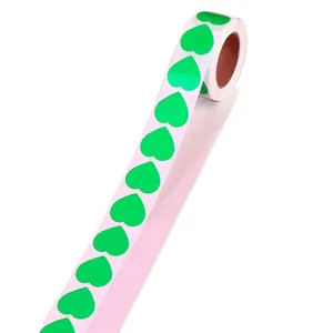 Lebendige grüne herzförmige Rollenaufkleber für Geschenkversiegelung und Dekorationen