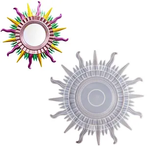 Stampo in silicone a forma di sole per specchio decorativo in resina fai-da-te o vassoio