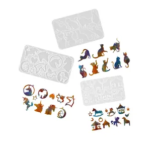 Set di stampi in silicone fai-da-te per ciondoli in resina con gatti e unicorni carini