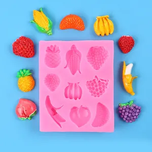 Rosa Silikonform für DIY-Fondant-Kuchendekorationen in Fruchtform