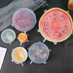 Food Grade Silicone Stretch Lids Reusable Durable Seal Bowl Covers For Various Containers Kitchen Storage Organization Fresh Keeping Tops