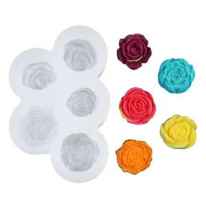Premium 6-Loch Rosenblüten Silikonform für DIY handgemachte Kerzen, Seifen und Harzarbeiten
