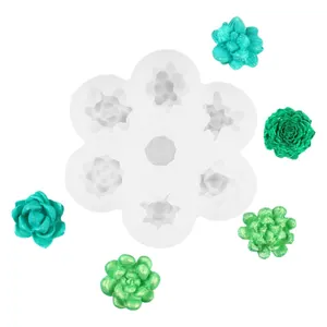 Molde de silicona versátil para suculentas y flores DIY para velas y decoración de pasteles.