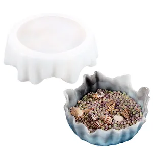 Stampo in silicone con bordo a balze per vassoio portaoggetti da scrivania fai-da-te