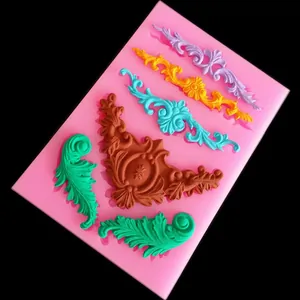 Baroque Relief Silicone Cake Mold Bow Crown Lace Fondant Mold For DIY Chocolate Soap Candle Creative Decorative Bakeware Tools
