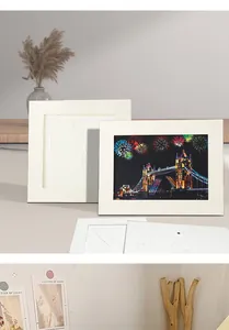 Set of DIY white paper photo frames for A5 scratch art and diamond paintings